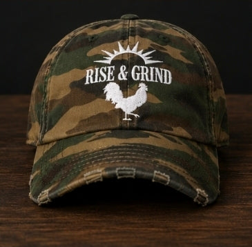 Camo Distressed Grinding Cap