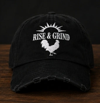 Black Distressed Grinding Cap